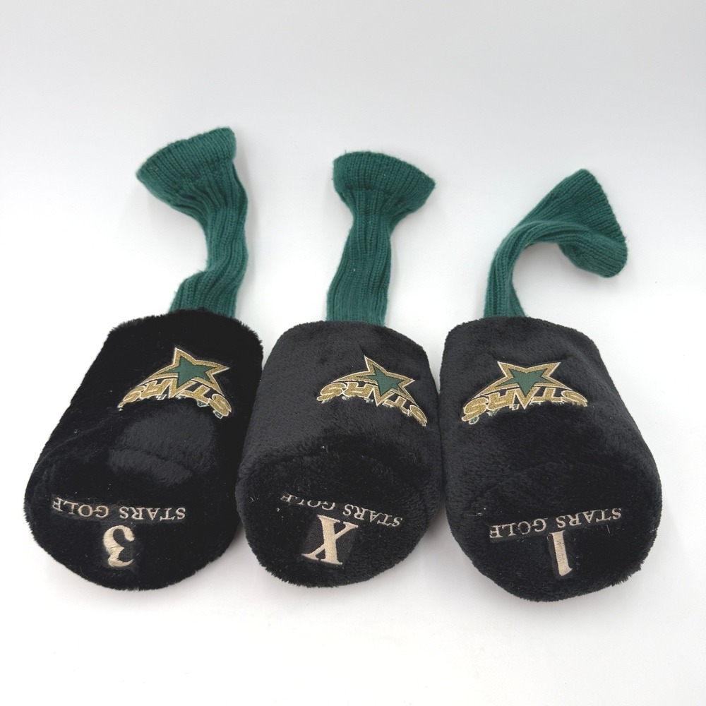 Dallas Stars NHL Golf Club Head Covers Set of 3 Black and Green Vintage 1 3 X